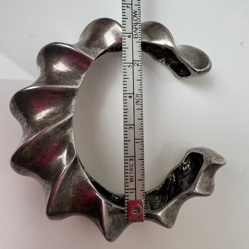 Doug Paulus Signed Silver Cuff Bracelet NWOT Sculptural Designer Jewelry